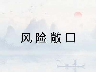 风险敞口 风险敞口