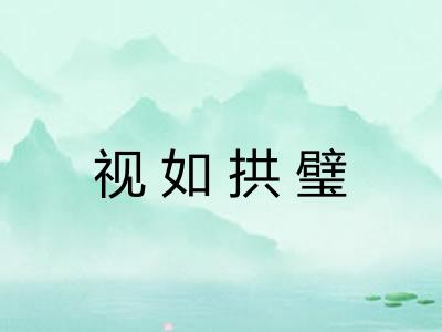 视如拱璧