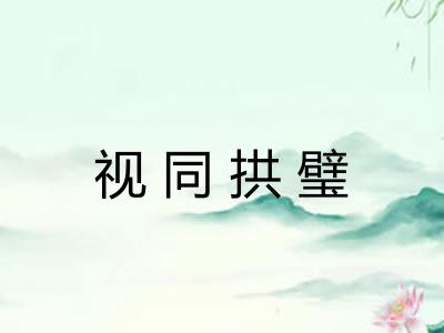 视同拱璧 视同拱璧