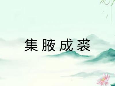 集腋成裘 集腋成裘