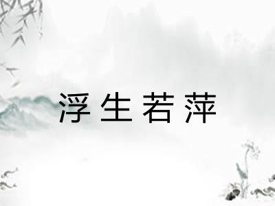 浮生若萍 浮生若萍
