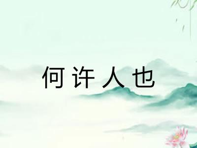 何许人也 何许人也