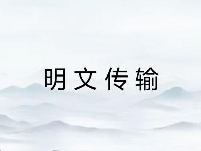 明文传输