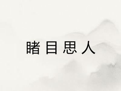 睹目思人 睹目思人