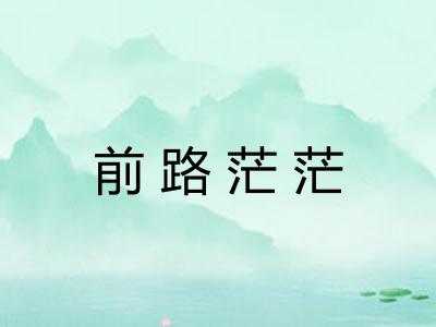 前路茫茫 前路茫茫