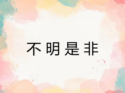 不明是非 不明是非