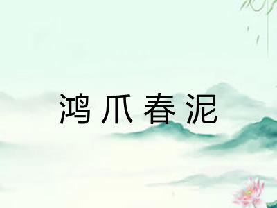 鸿爪春泥 鸿爪春泥