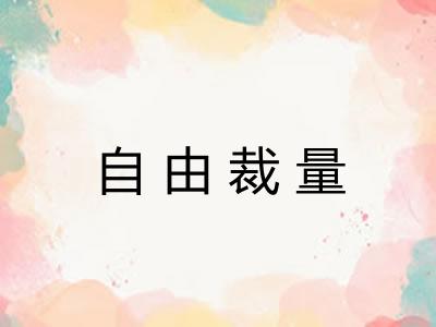 自由裁量 自由裁量