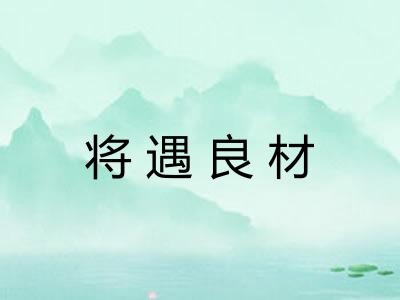 将遇良材 将遇良材