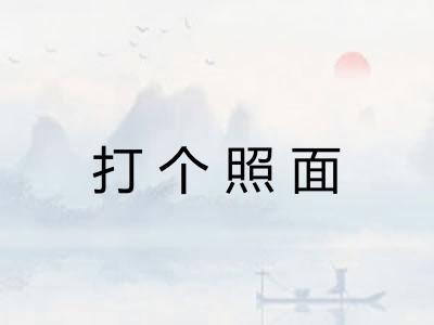 打个照面 打个照面