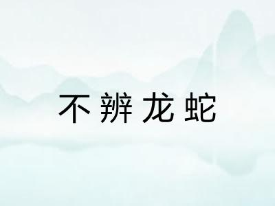 不辨龙蛇 不辨龙蛇