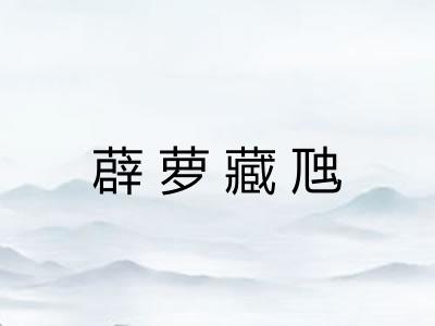 薜萝藏虺 薜萝藏虺