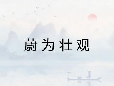 蔚为壮观 蔚为壮观
