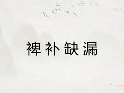 裨补缺漏 裨补缺漏