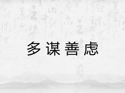 多谋善虑 多谋善虑
