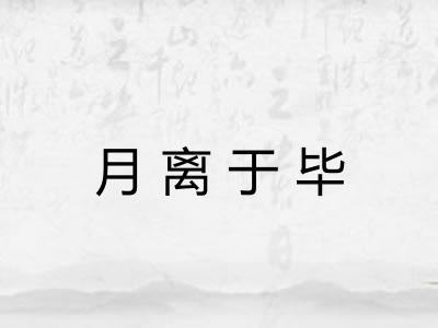 月离于毕 月离于毕