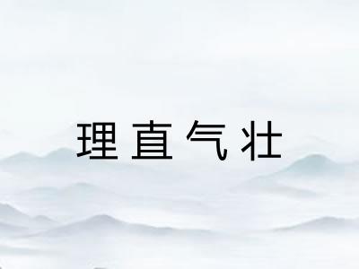 理直气壮 理直气壮