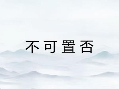 不可置否