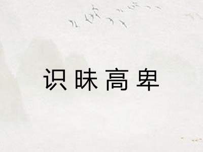 识昧高卑
