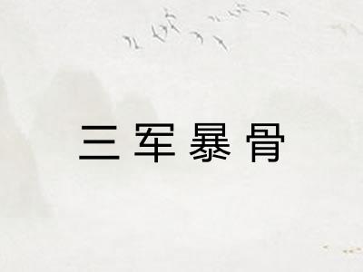 三军暴骨 三军暴骨