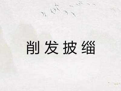 削发披缁