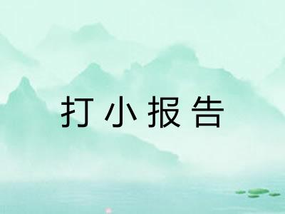 打小报告 打小报告
