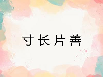 寸长片善 寸长片善