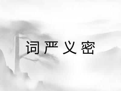词严义密 词严义密