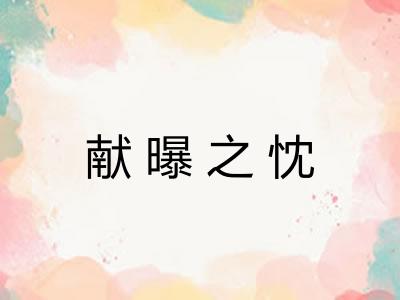 献曝之忱 献曝之忱