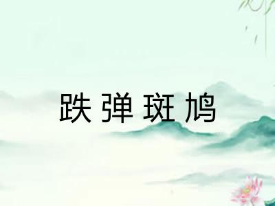 跌弹斑鸠 跌弹斑鸠