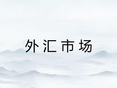 外汇市场 外汇市场