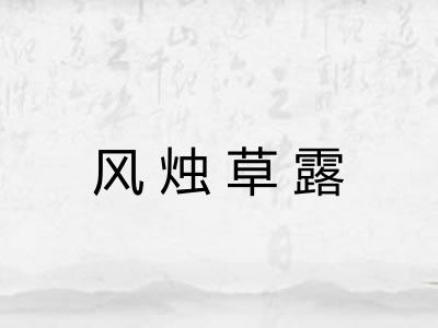 风烛草露 风烛草露