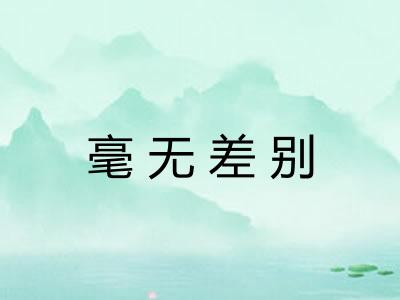 毫无差别 毫无差别