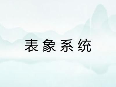 表象系统 表象系统