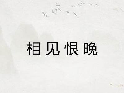 相见恨晚 相见恨晚