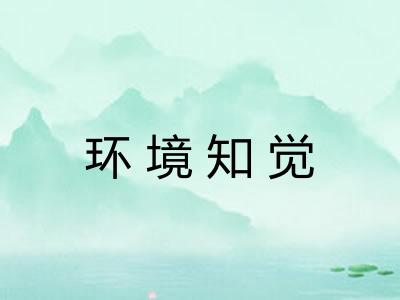 环境知觉 环境知觉