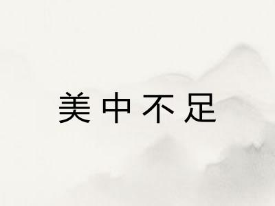 美中不足