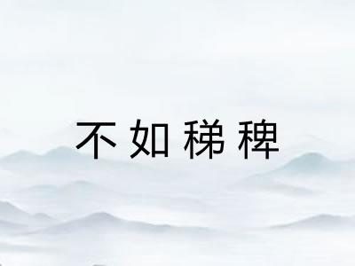 不如稊稗 不如稊稗