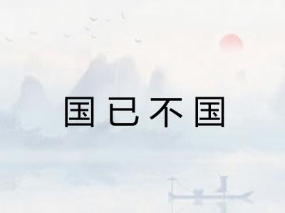 国已不国 国已不国