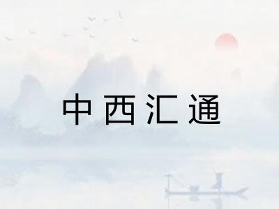 中西汇通 中西汇通