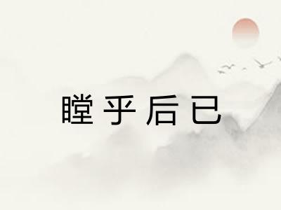 瞠乎后已