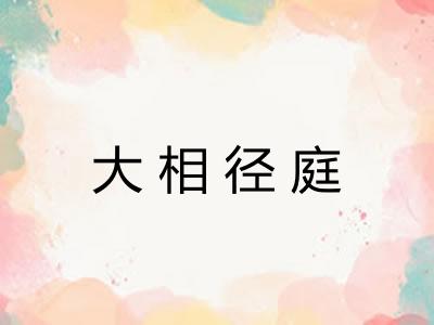 大相径庭