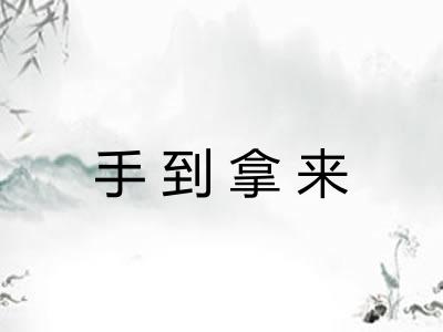 手到拿来 手到拿来