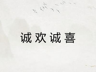诚欢诚喜 诚欢诚喜