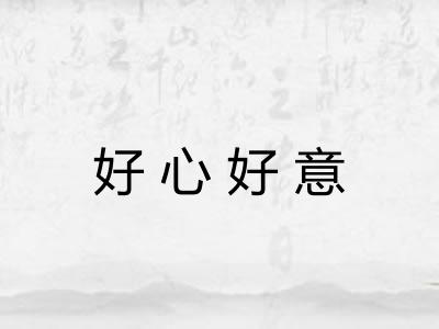 好心好意 好心好意
