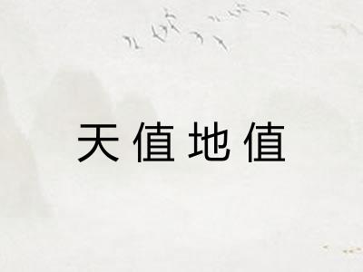 天值地值 天值地值