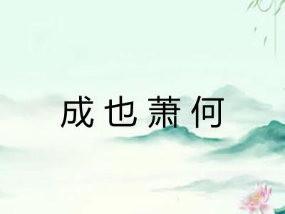 成也萧何 成也萧何
