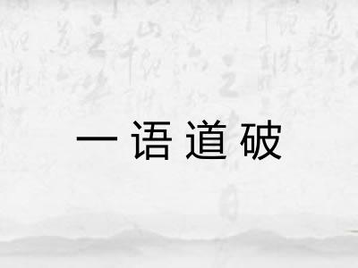 一语道破 一语道破