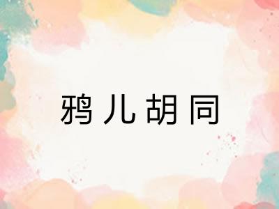 鸦儿胡同 鸦儿胡同