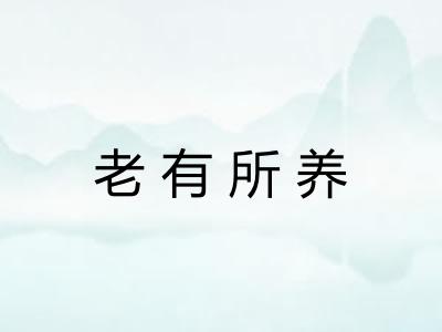 老有所养